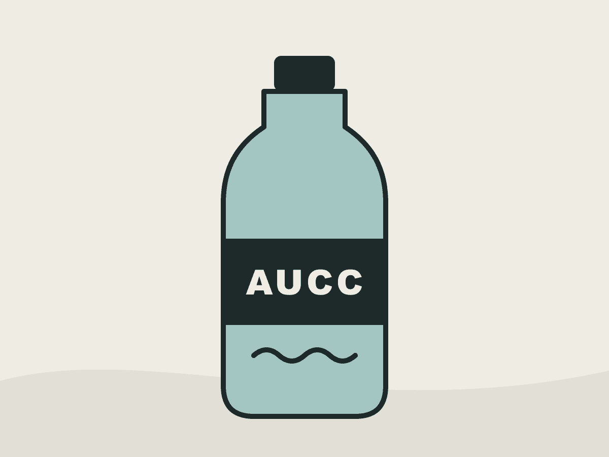 Illustration of an AUCC drink bottle
